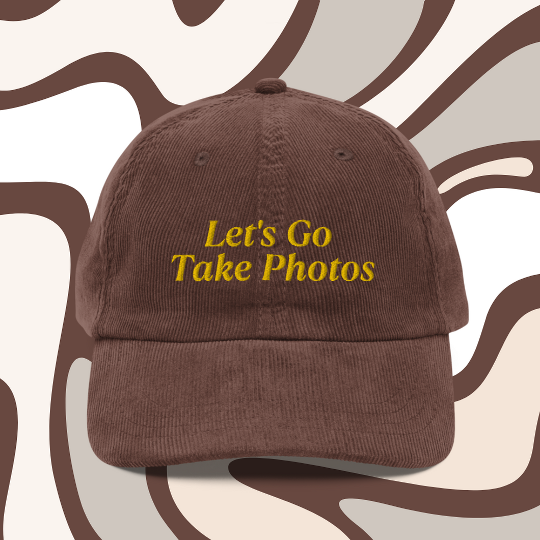 Let's Go Take Photos Corduroy Hat